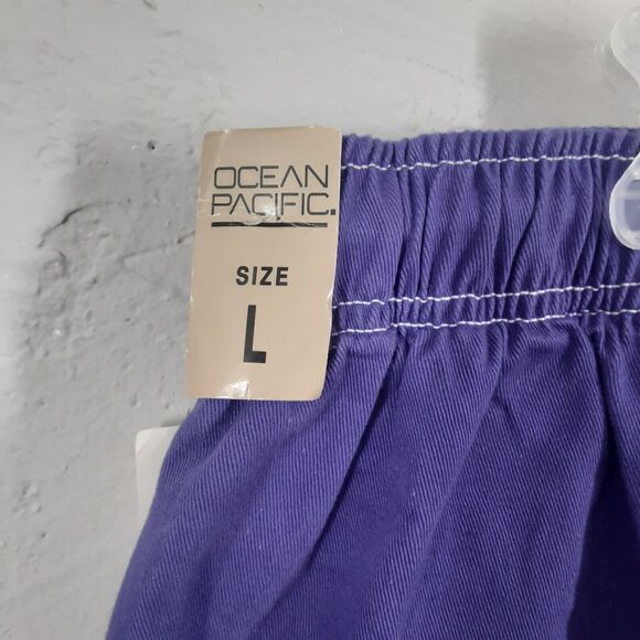 Vtg Ocean Pacific OP Mens L Oversize Baggy Purple Utility Shorts Made In USA NWT - Picture 6 of 11